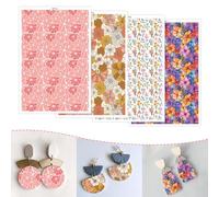 Briartw Lot de 20 feuilles de transfert pour argile polymère - Collection Floral Fantasy - 20 feuilles (par motif 5 feuilles) - Pour la fabrication de bijoux en argile polymère - 10 x 14,8 cm