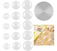 Briartw Lot de 30 couvercles ronds en forme de dôme pour shaker, cartes en plastique transparent, 3 tailles pour scrapbooking et travaux manuels
