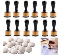Briartw Lot de 36 mini outils de mélange d'encre (12 pièces) avec 24 tampons en mousse bombés de rechange, ronds pour détresser l'encre, mélanger, encre à l'alcool, applicateur et plus encore