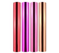 Briartw Lot de 4 rouleaux de papier d'aluminium activé par la chaleur pour système de feuille chaude scintillante/stylo à feuille thermique, lot de rouleaux d'aluminium à chaud pour travaux manuels,
