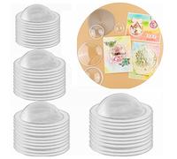 Briartw Lot de 40 couvercles ronds bombés en plastique transparent pour cartes shaker, 4 tailles pour scrapbooking et travaux manuels