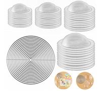 Briartw Lot de 40 moules ronds en forme de dôme pour cartes shaker et scrapbooking - En plastique transparent - 4 tailles pour fenêtre gonflée - Effet blister