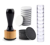 Briartw Lot de 41 mini outils de mélange d'encre, 10 mousses plates, 20 disques abrasifs et 10 pots ronds empilables, papier abrasif à grain moyen offrant la friction idéale pour travailler sur du