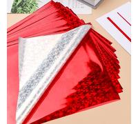 Briartw Lot de 50 feuilles d'aluminium réactif pour imprimantes laser et plastifieuses - Par feuille - 20 x 29 cm - Finition métallique - Pour imprimantes laser et plastifieuses - Rouge