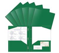 Briartw Lot de 6 dossiers robustes vert foncé avec griffes, format lettre, 2 poches, 3 anneaux pour finances, sciences, études environnementales, bureau