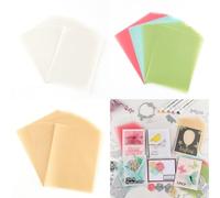 Briartw Lot de 90 feuilles de papier vélin lisse givré coloré de 100 g/m², résistant à la chaleur, translucide, 5 couleurs pour estampage, gaufrage, découpe