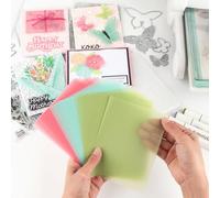 Briartw Lot de 90 feuilles de papier vélin lisse givré coloré de 100 g/m², résistant à la chaleur, translucide, 5 couleurs pour estampage, gaufrage, découpe