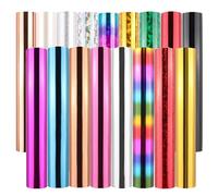 Briartw Lot de feuilles de transfert thermique activées par la chaleur pour la fabrication de cartes pour système de feuille chaude scintillante/stylo à feuille thermique, 17 couleurs assorties