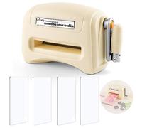 Briartw Mini machine de découpe et de gaufrage manuelle, machine de découpe pour travaux manuels, mini machine de découpe et 2 paires de petits tampons de découpe, machine à gaufrer manuelle beige