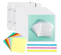 Briartw Pochoir de rangement pour biscuits 15,2 x 15,2 cm, pochoirs de découpe, scrapbooking, tampon transparent, organiseur de dossiers de rangement avec 2 couvertures, 100 pochettes, 100 feuilles de