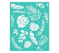 Briartw Pochoir en sérigraphie avec feuilles tropicales - Réutilisable - Autocollant - Impression sur bois/tissu/mur/assiette/verre/papier - 20,3 x 25,4 cm