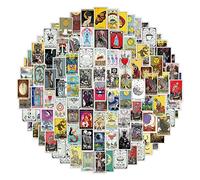 Bric dodo Lot de 110 autocollants tarot pour bouteille d'eau pour ordinateur portable téléphone, guitare, skateboard, ordinateur, carte de tarot, vinyle, imperméable, esthétique, enfants, adultes