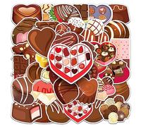 Bric Dodo Lot de 50 autocollants au chocolat pour voiture, ordinateur portable, téléphone, guitare, skateboard, moto, vélo, chocolat, enfants, adultes
