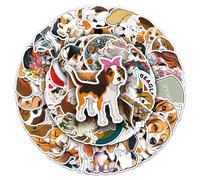 Bric Dodo Lot de 50 autocollants Beagle pour voiture, ordinateur portable, téléphone, guitare, skateboard, moto, vélo, chiens de chasse à poils courts, en vinyle, imperméables, autocollants