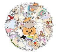 Bric dodo Lot de 50 autocollants en vinyle imperméable pour ordinateur portable, voiture, scrapbooking, téléphone, skateboard, valise, vélo, lama, adultes, enfants