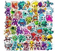 Bric Dodo Lot de 50 autocollants robot pour voiture, ordinateur portable, téléphone, guitare, skateboard, moto, vélo, robot - En vinyle imperméable - Pour adolescents, enfants, adultes