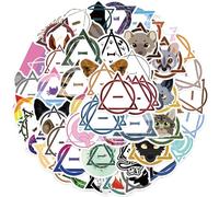 Bric Dodo Lot de 50 autocollants thériens pour voiture, ordinateur portable, téléphone, guitare, skateboard, moto, vélo, thérien, en vinyle, imperméable, autocollants esthétiques pour adolescents