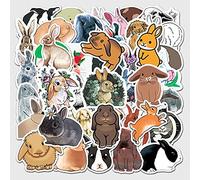 Bric Dodo Lot de 50 stickers lapin lapin pour ordinateur portable, téléphone, guitare, skateboard, ordinateur portable, moto, vélo, vinyle étanche, esthétique, enfants, adultes