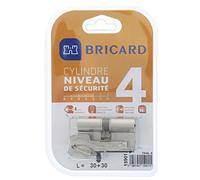 Bricard 15901 Cylindre Trial S 30+30 Nickelé double entrée/niveau de sécurité 4