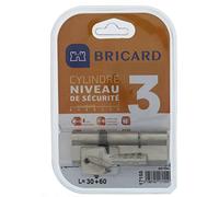 Bricard 17155 Cylindre débrayable Astral 2, 9 en Laiton Nickelé 10 Pistons, 2 entrées 30+60
