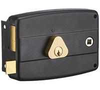 Bricard 1842 Serrure en applique horizontale fouillot 2 entrées Cylindre 5 Goupilles Gauche, Noir