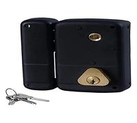 Bricard 1855 Serrure en applique verticale fouillot 2 entrées Cylindre 5 Goupilles Gauche, Noir