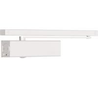 Bricard 6481021BL10 Ferme-Porte Technologie pignon crémaillère excentré, Force 2-5 (100kg), bras à glissière, Montage inversé côté paumelles,Blanc