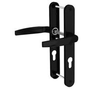 Bricard 788923. Ensemble de poignées sur plaque Emetal. Béquille et béquille pour Porte D'Entrée (Pour Cylindre Européen). Laqué Noir. 247 x 25 MM