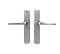 Bricard 879052 Paire de poignées Chromé satiné zamack sur plaque eVidence, porte intérieure sans clé