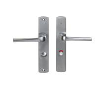 Bricard 879057 Paire de poignées Chromé satiné zamack sur plaque eVidence, porte de toilette