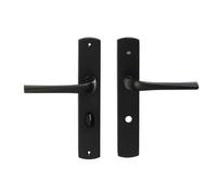 Bricard 879086 Paire de poignées Noir mat zamack sur plaque eVidence, porte salle de bains