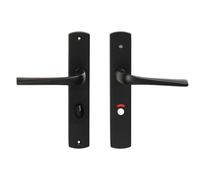 Bricard 879087 Paire de poignées Noir mat zamack sur plaque eVidence, porte de toilette