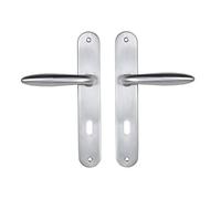 Bricard 984050 Set de Poignées Zamak sur Plaque pour Chambre, Porte Intérieure, Couleur : Argent