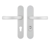 Bricard 9890171 Ensemble de poignées blindées Eline sur plaque en aluminium argent sablé pour porte d'entrée