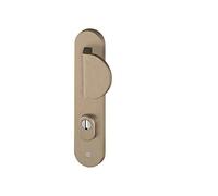 Bricard 9900091 Ensemble de Poignées Blindées sur Plaque Essential Palière Béquille + Aileron pour Porte d’Entrée (pour Cylindre Européen), Coloris Ambre