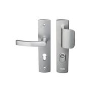 Bricard 9920051 Ensemble de Poignées Blindées sur Plaque EMUST Palière Béquille + Aileron pour Porte d’Entrée (pour Cylindre Européen), Coloris INOX