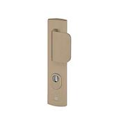 Bricard 9920091 Ensemble de Poignées Blindées sur Plaque EMUST Palière Béquille + Aileron pour Porte d’Entrée (pour Cylindre Européen), Coloris Ambre