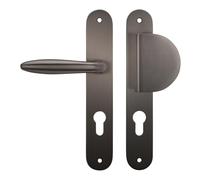 Bricard 99840T1 Ensemble Poignées Palière Esquisse Zamak couleur Titane + Aileron Profil Européen (sans cylindre) pour Porte d'Entrée