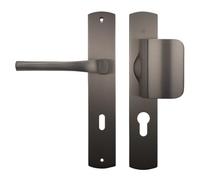 Bricard 99840T1 Ensemble Poignées Palière Esquisse Zamak couleur Titane + Aileron Profil Européen (sans cylindre) pour Porte d'Entrée