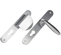 Bricard Esquisse 9984051 Ensemble Poignées Palière zamak Béquille + Aileron Profil Européen (sans Cylindre) pour Porte d'Entrée, Argent