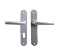 Bricard Paire de poignées de porte 7E8071 Osmose 2 Clé i-Argent Anodisé. Pour Porte D'Entrée (Pour Cylindre Européen).