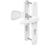 Bricard - Paire de poignees etroite bequille et aileron aluminium Bricard Emetal 233 mm porte d?entree a cylindre Couleur - Blanc