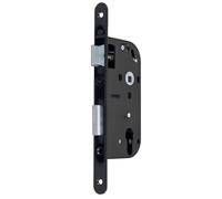 Bricard - Serrure à larder à cylindre axe 50mm noir A encastrer réversible bouts ronds NF