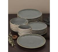 BRICARD Service Vaisselle Albi Dark 25pcs - Set De Table & Assiette Porcelaine - Service De Table 6 Personnes De Plates & Assiette Creuse, Bols, Vaisselle Et Arts De La Table Micro-Onde/Lave-Vaisselle