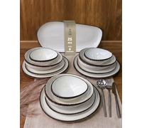 BRICARD Service Vaisselle Royan 25 Pcs - Set De Table & Assiette Porcelaine - Service De Table 6 Personnes De Plates & Assiette Creuse, Bols - Vaisselle Et Arts De La Table Micro-Onde/Lave-Vaisselle