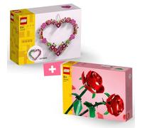 BRICK Flip Lego Love 40638 Kit de décoration en forme de cœur et 40460 roses, 4063840460