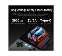 Brick Hammer Retro Handheld Game Console Metal CNC Aluminum Alloy Body 3.2inch IPS Screen with 256GB Card Black