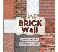 Brick Wall Scrapbook Paper Pad, 8.5x8.5 inch (Vintage Aesthetic Red and White Old Brick Texture): Realistic Designer Paper for DIY, Dollhouse Crafts, Miniature House Decorating or Junk Journaling