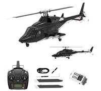 Brickaro Hélicoptère Air Wolf RC échelle 1/27 F02-V 6CH 2.4G Flybarless 6G/3D Système d'hélicoptère RTF avec lumières et gyro, hélicoptère RC pour adultes débutants (mode 1/2)
