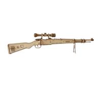 Brickaro Puzzles 3D en bois pour adultes, modèle de fusil de cowboy steampunk 98 K avec balles en bois, puzzle à faire soi-même (édition en bois naturel/plus de 200 pièces)